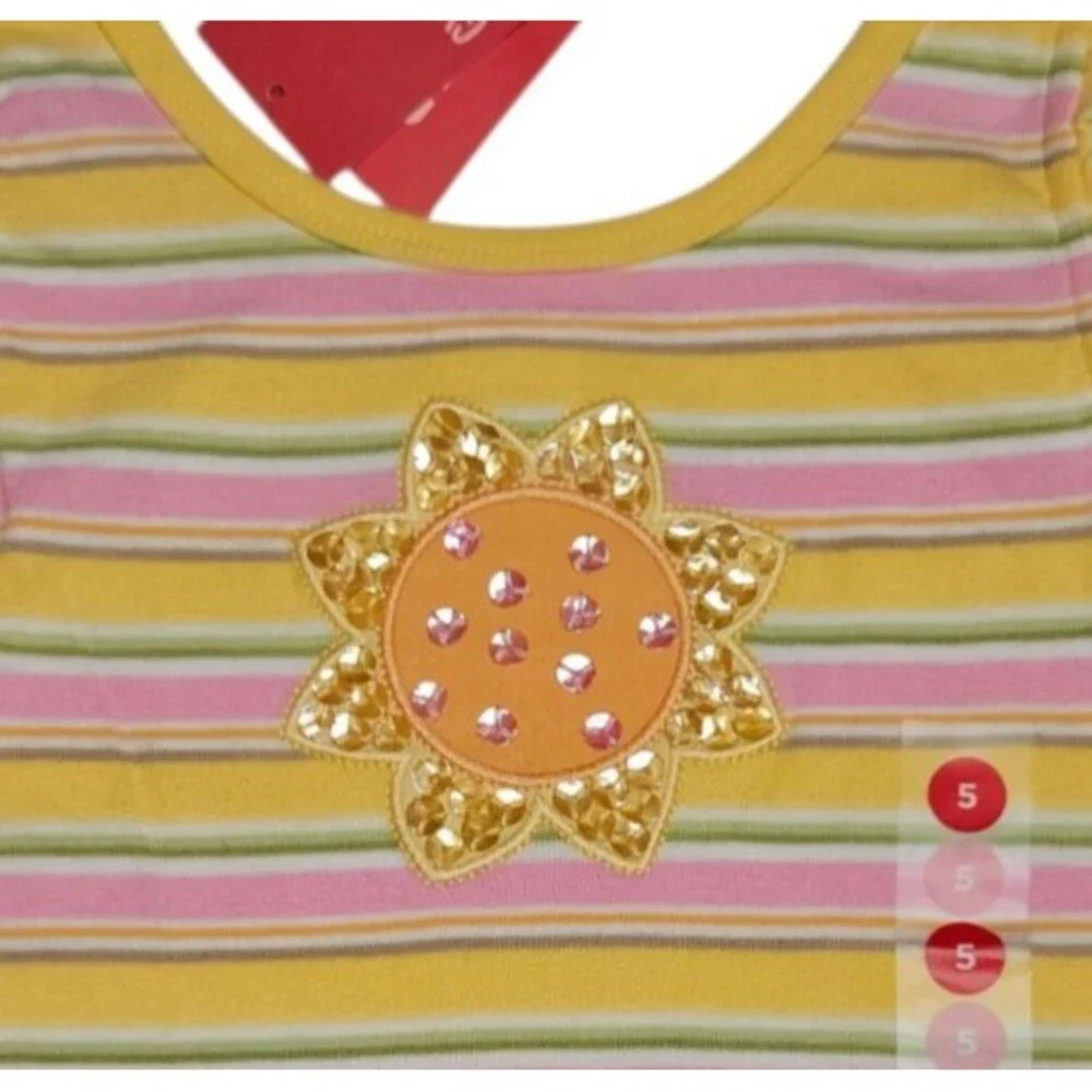 Vintage Gymboree Tank Top Size 5 Multicolor Striped Sunflower Fields 2006 NWT